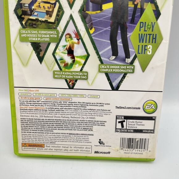 The Sims 3 Microsoft Xbox 360 Game Tested & Complete - Picture 3 of 7